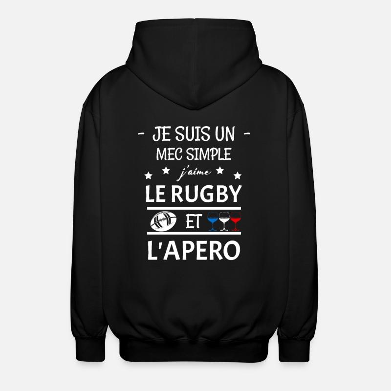 Rugby-Aperitif - Unisex Kapuzenjacke - Schwarz