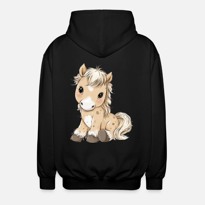 Mignon bébé poney cheval - Veste à capuche unisexe - noir