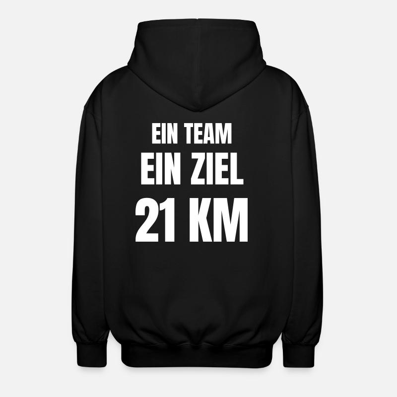Halbmarathon - Unisex Kapuzenjacke - Schwarz