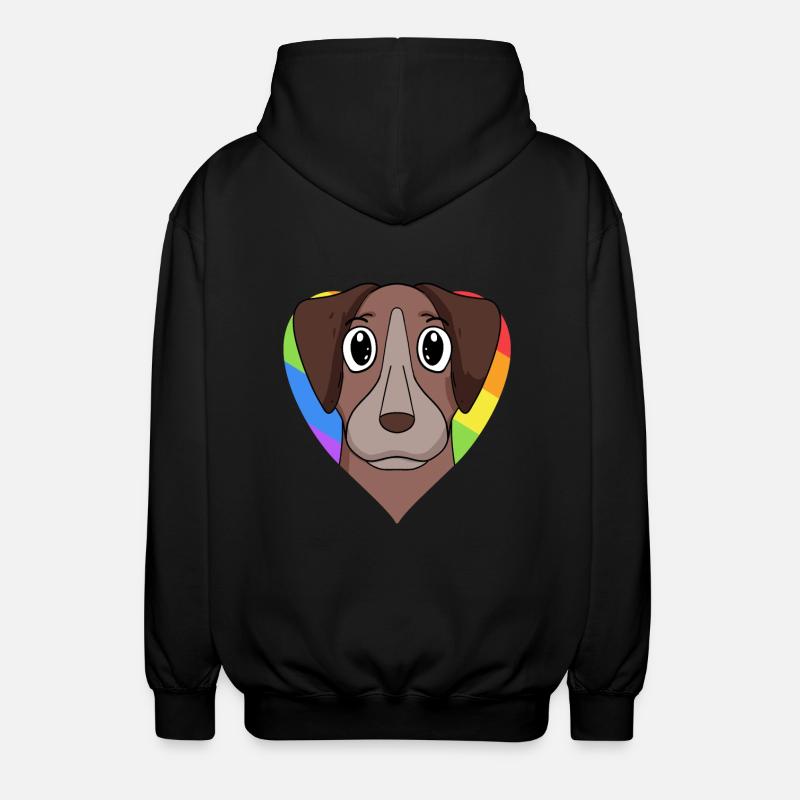 Gay Rainbow Pointer Chien - Veste à capuche unisexe - noir