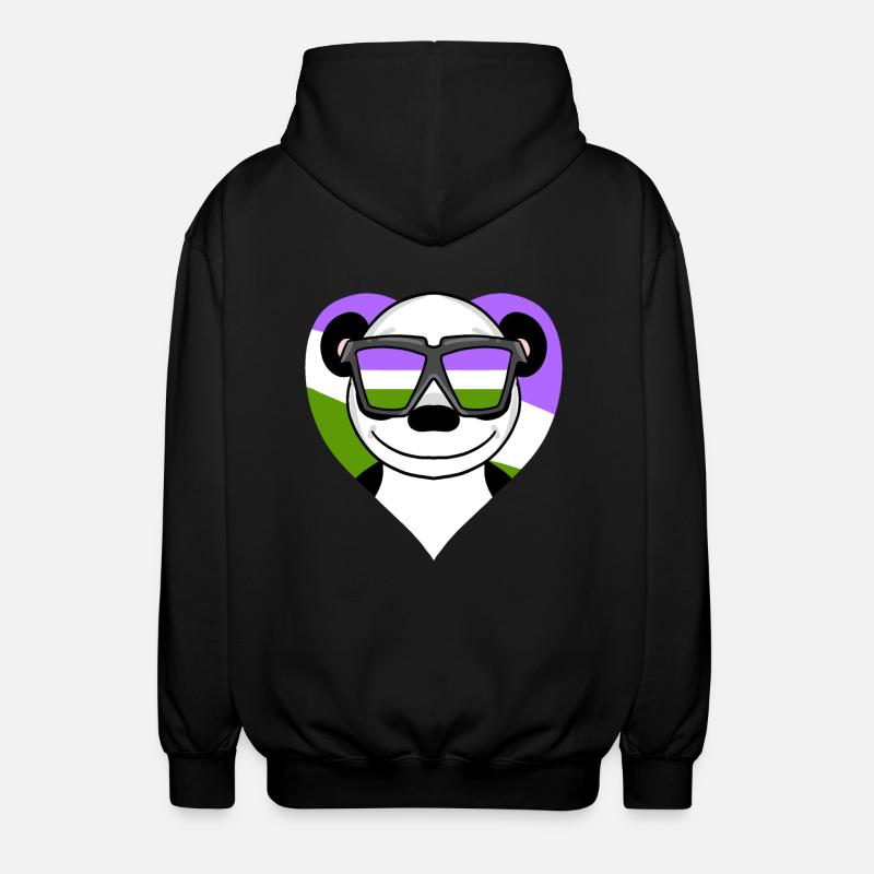 Genderqueer Panda - Veste à capuche unisexe - noir