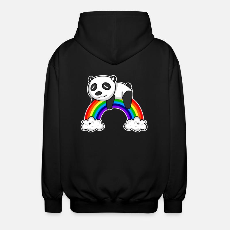 Rainbow Panda - Unisex Hooded Jacket - black