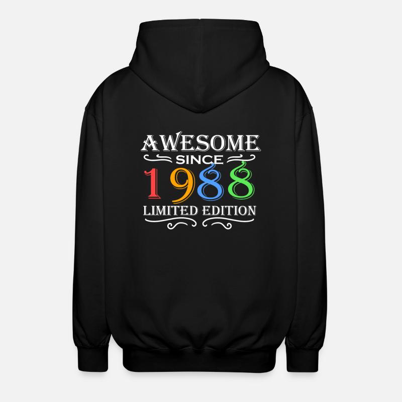 1988 - Born 1988 - Unisex Hooded Jacket - black