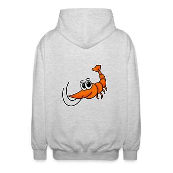 Crevettes - Veste à capuche unisexe - gris clair chiné - Dos - AI Model Male 185 light (185cm)