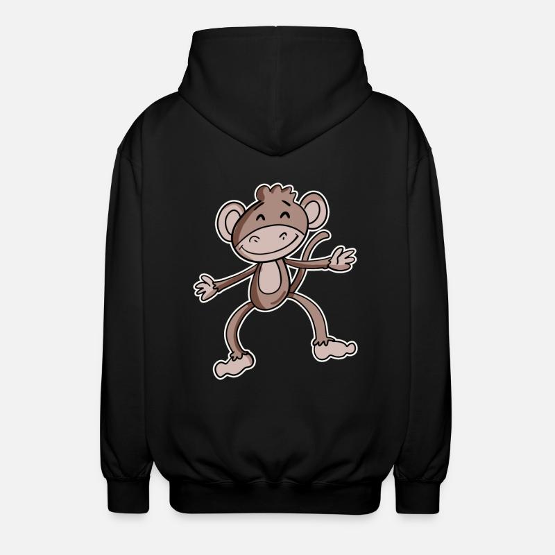 Monkey - Unisex Hooded Jacket - black