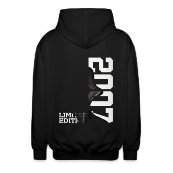 LIMITED EDITION 2007 19. GEBURTSTAG - Unisex Kapuzenjacke - Schwarz - Hinten - AI Model Male 185 light (185cm)