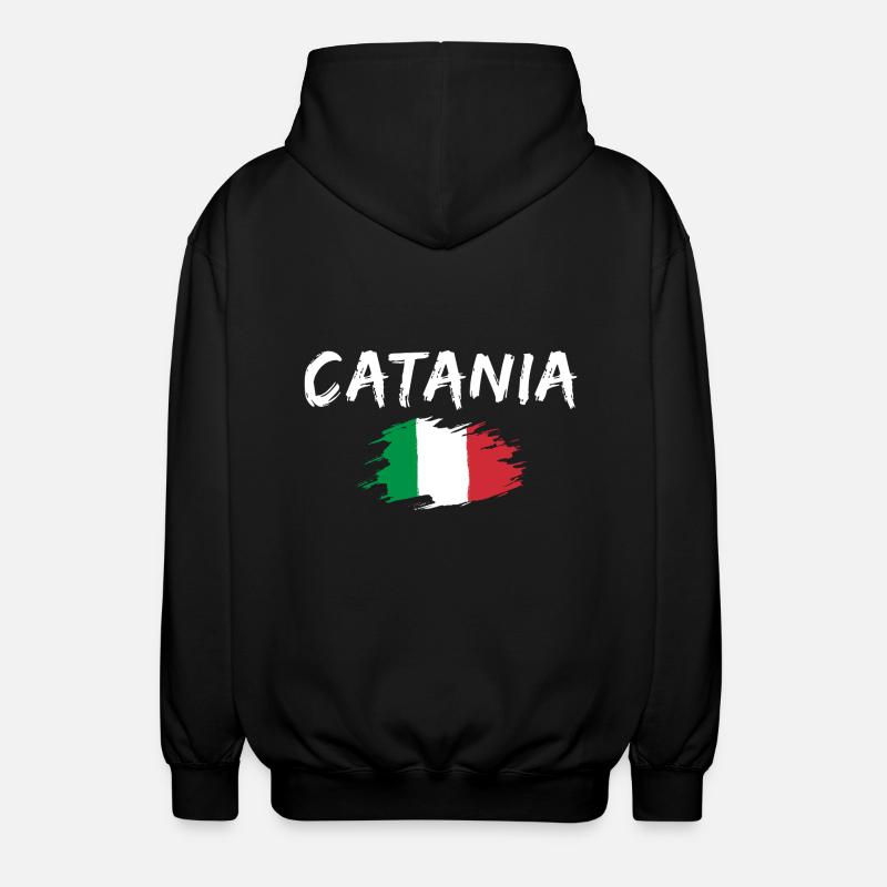 Catane Italie Drapeau Catane - Veste à capuche unisexe - noir