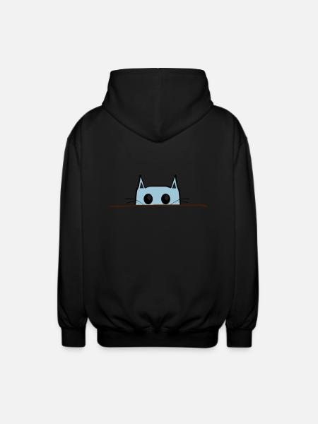 Cat Comic Table - Unisex Hooded Jacket - black