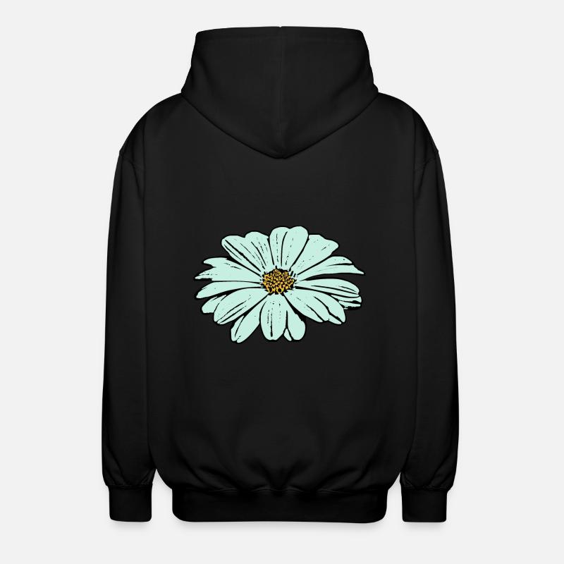 Blume hellblau blaue Blume - Unisex Kapuzenjacke - Schwarz