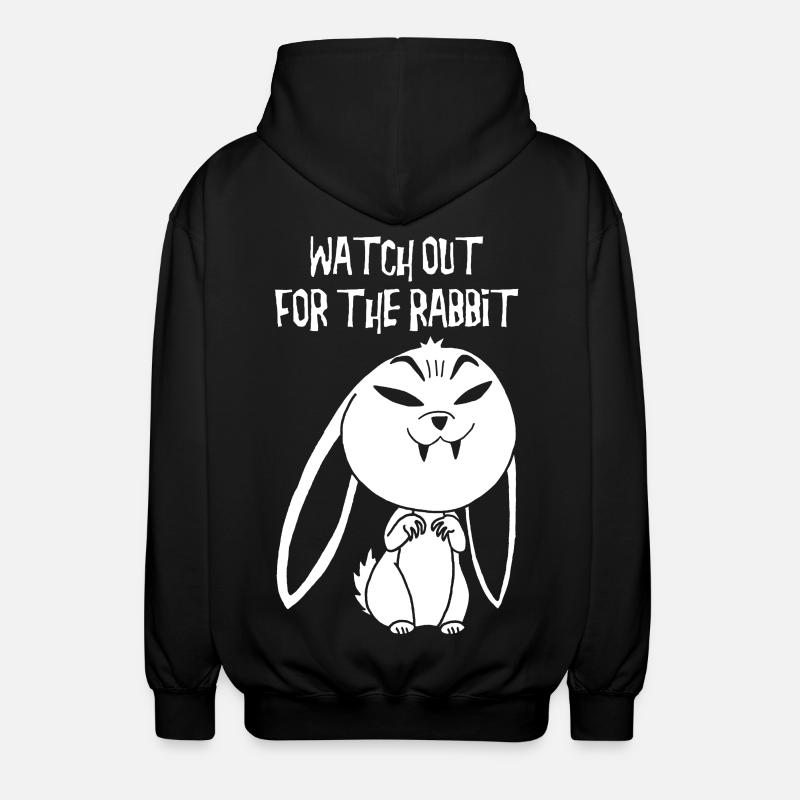 Lapin vampire blanc (anglais) - Veste à capuche unisexe - noir