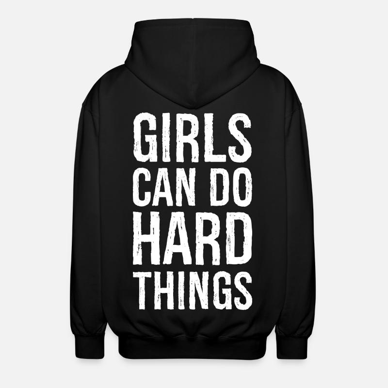 Mädchen können harte Dinge tun - Unisex Kapuzenjacke - Schwarz