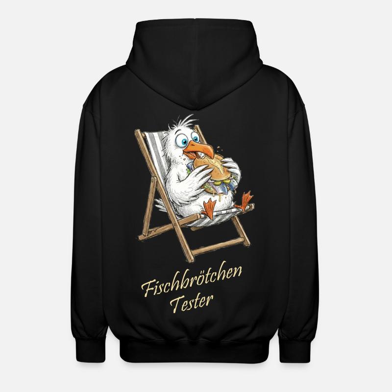 Dessin animé Fish Roller Tester - Veste à capuche unisexe - noir