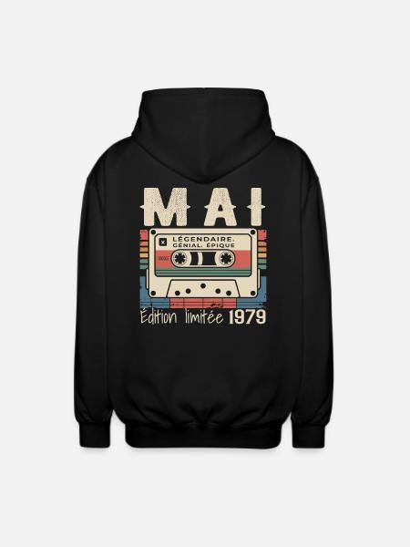 Mai 1979 - Veste à capuche unisexe - noir