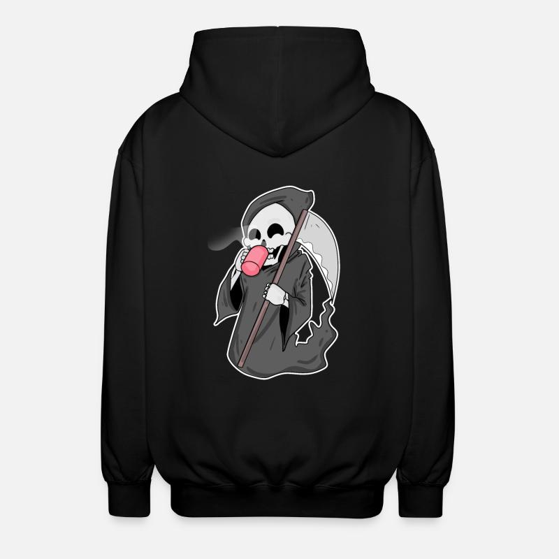 Faucheuse sinistre au café - Veste à capuche unisexe - noir