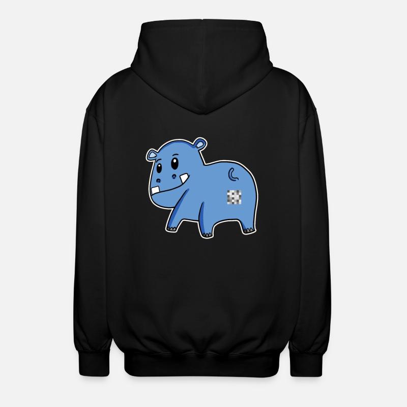 Nilpferd Arsch - Nilpferd Hintern - Unisex Kapuzenjacke - Schwarz