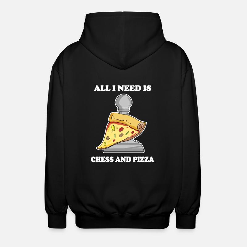 Chess and Pizza - Unisex Hooded Jacket - black