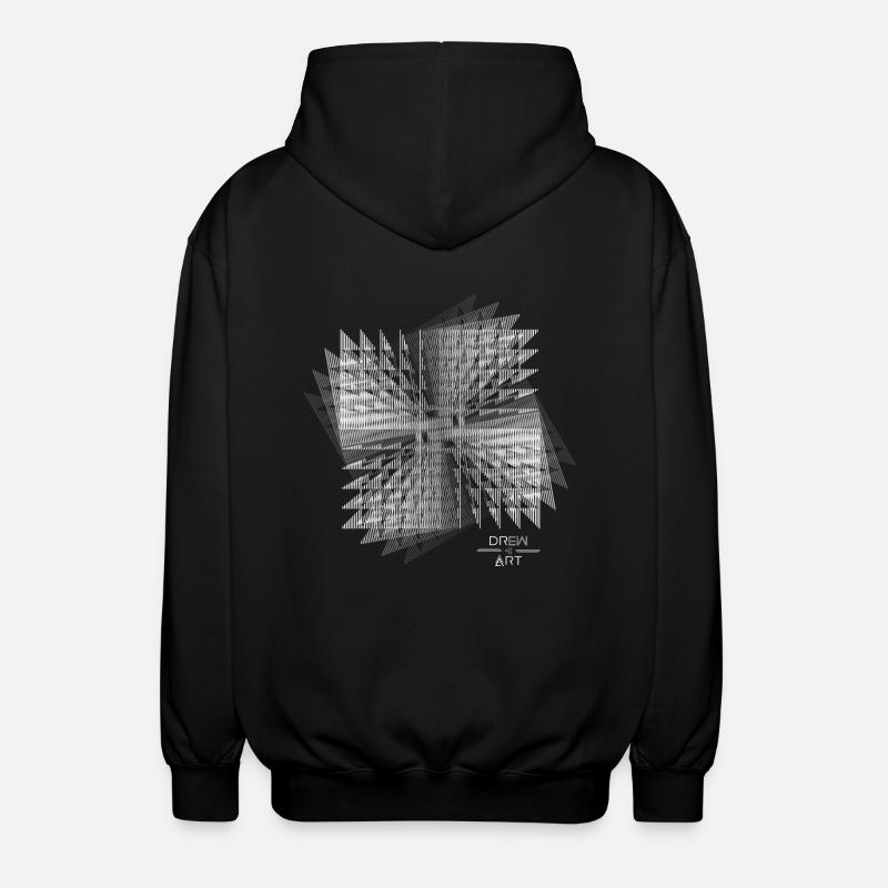 Techno / Illusion / DREW ART - Unisex Hooded Jacket - black
