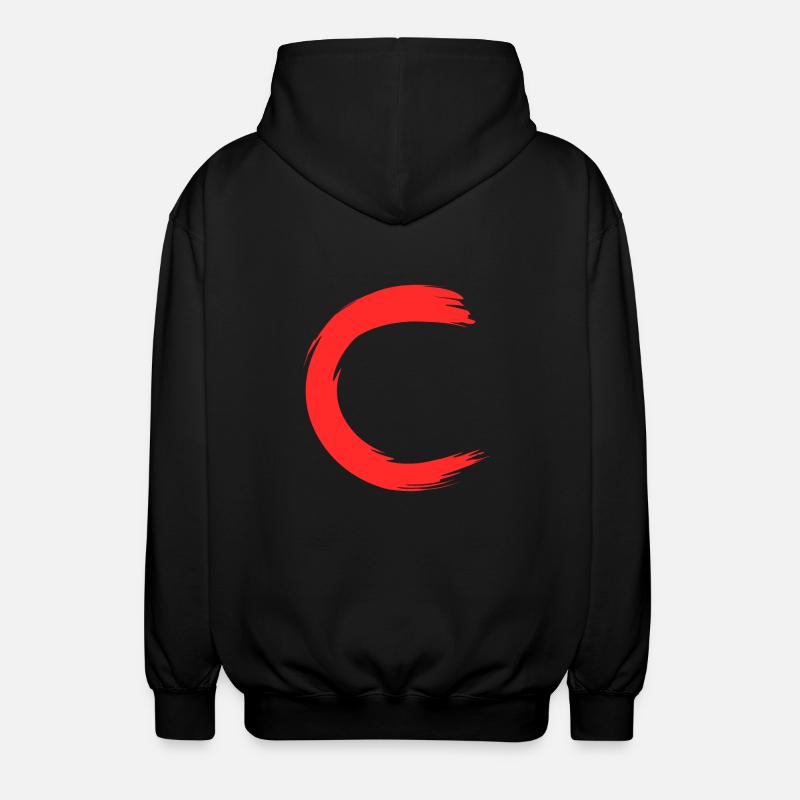 Buchstabe C Anfangsbuchstabe Name - Unisex Kapuzenjacke - Schwarz