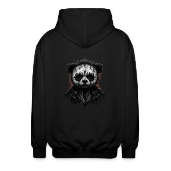 Black metal Panda - Unisex Kapuzenjacke - Schwarz - Hinten - AI Model Male 185 light (185cm)