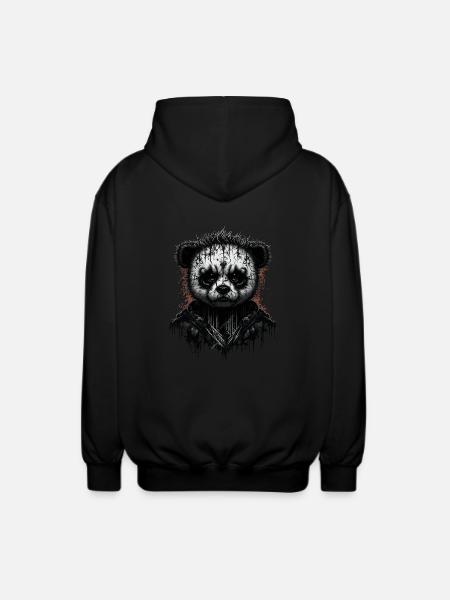 Black metal Panda - Unisex Kapuzenjacke - Schwarz