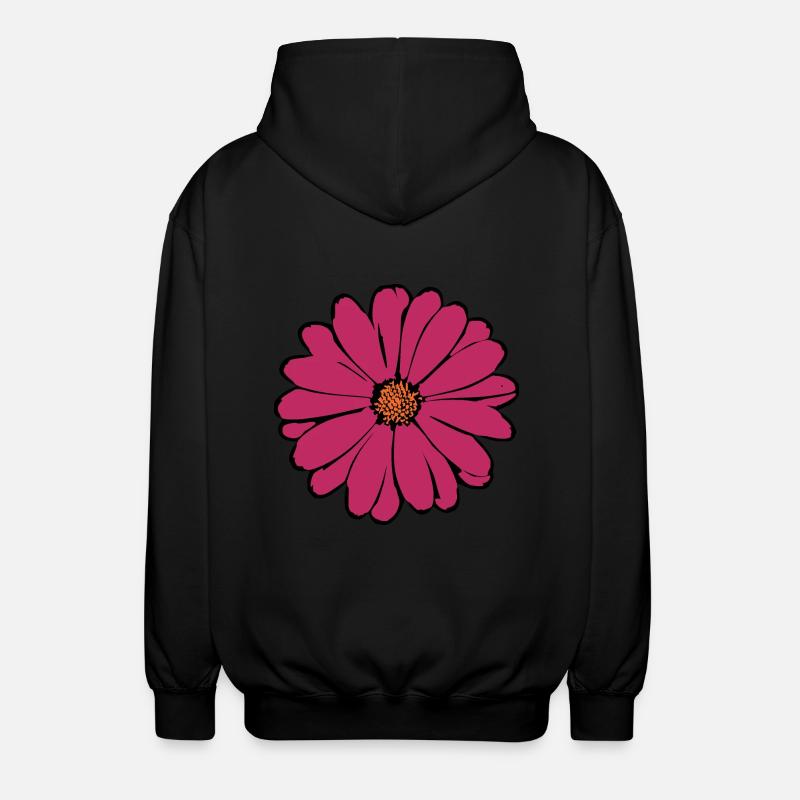fleur, fleur, rouge, violet - Veste à capuche unisexe - noir