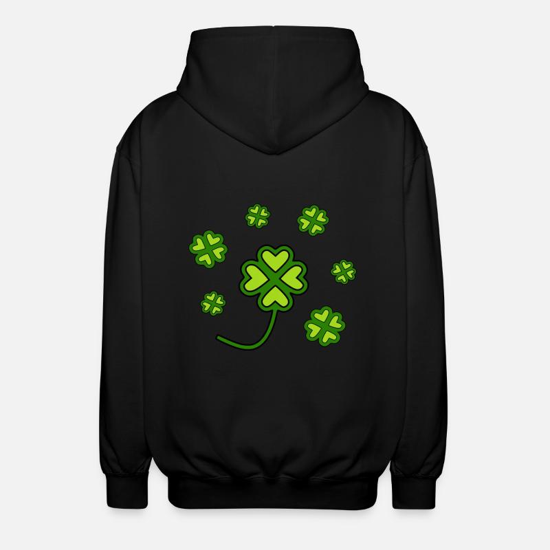 Trèfles de la Saint-Patrick - Veste à capuche unisexe - noir