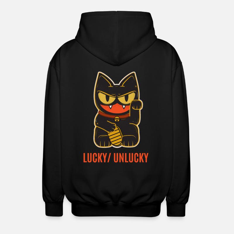 Chat chanceux et malchanceux - Veste à capuche unisexe - noir