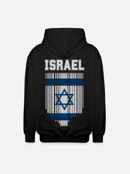 Flag of Israel, Israeli pride - Unisex Hooded Jacket - black