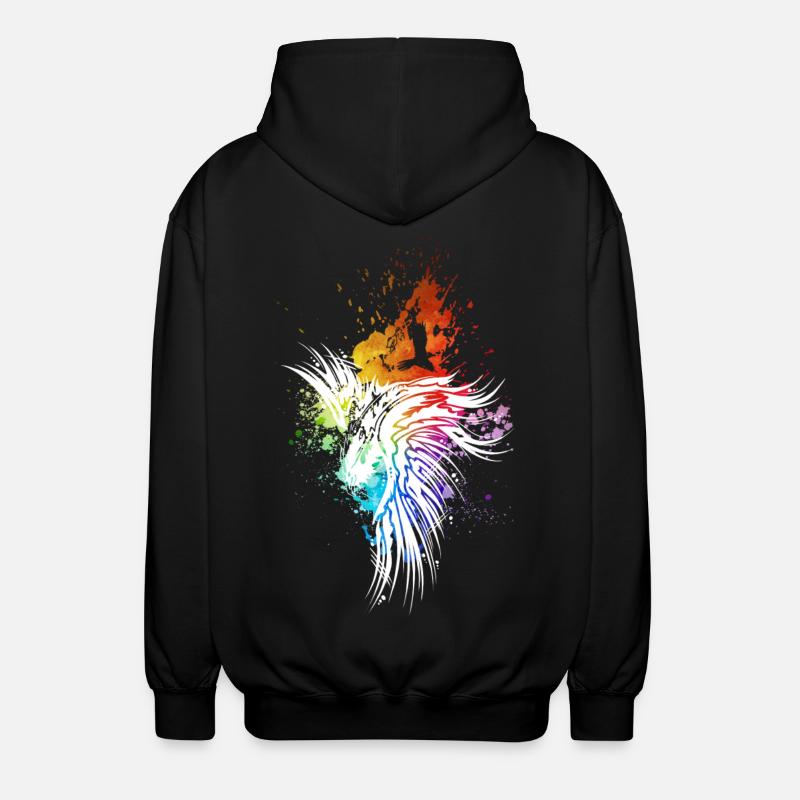 Raven arc-en-ciel blobs blanc - Veste à capuche unisexe - noir