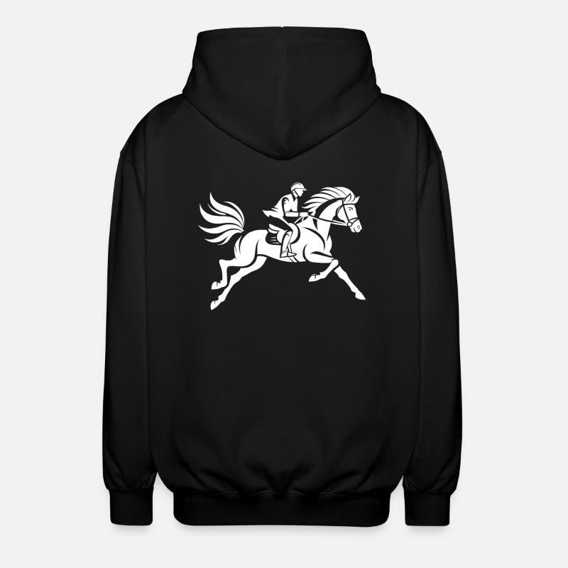 Cavalier et cheval - Veste à capuche unisexe - noir