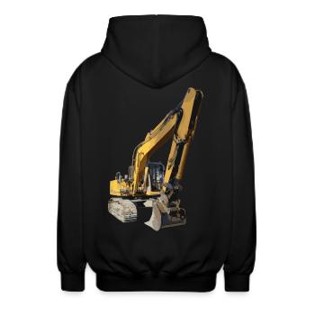 Bagger - Unisex Kapuzenjacke - Schwarz - Hinten - AI Model Male 185 light (185cm)