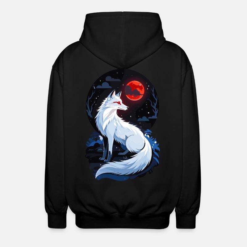 White Fox - Unisex Hooded Jacket - black