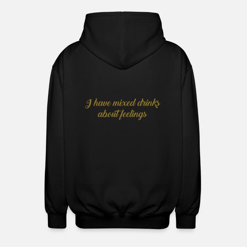 mixed drinks text - Unisex Hooded Jacket - black