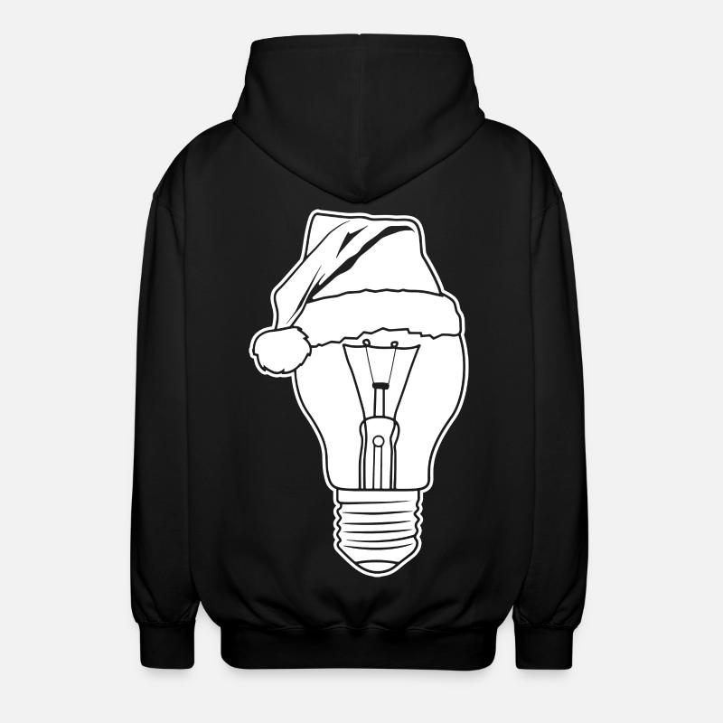 Lamp with Christmas hat - Unisex Hooded Jacket - black