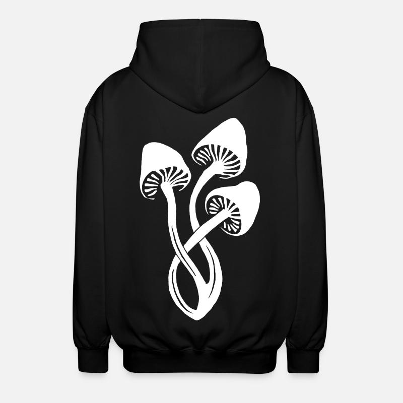 Trio de champignons blancs - Veste à capuche unisexe - noir