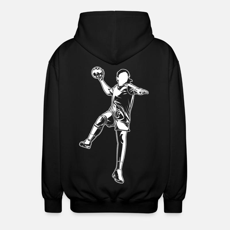 Weiblicher Handballer - Unisex Kapuzenjacke - Schwarz