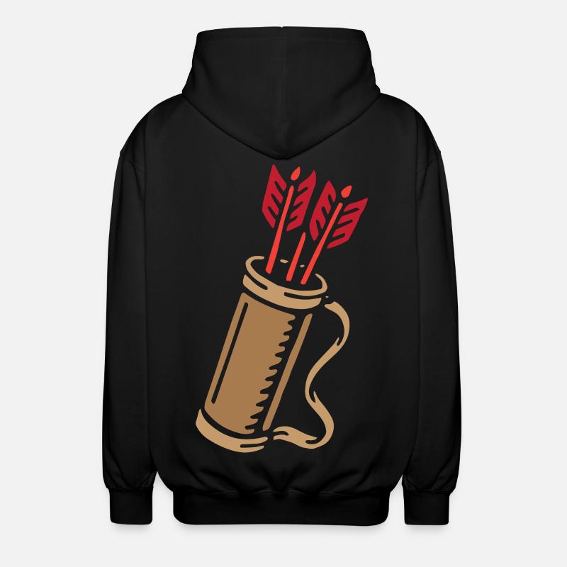 Bogenschießen Bogenschütze Pfeilköcher - Unisex Kapuzenjacke - Schwarz