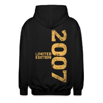 Limited Edition 2007 18. Geburtstag Geschenk - Unisex Kapuzenjacke - Schwarz - Hinten - AI Model Male 185 light (185cm)