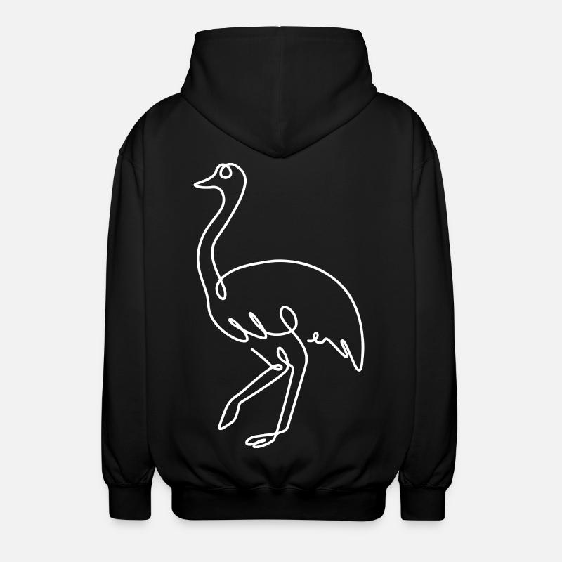 Croquis d’autruche – Dessin d’animal élégant - Veste à capuche unisexe - noir