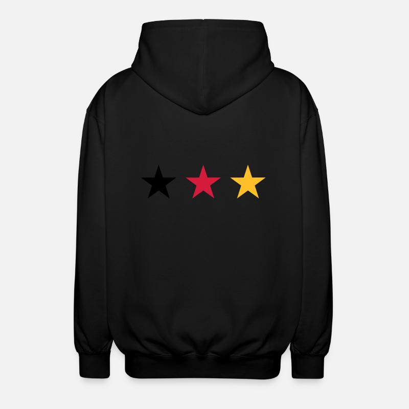 Drei Sterne Deutschlandfahne - Unisex Kapuzenjacke - Schwarz