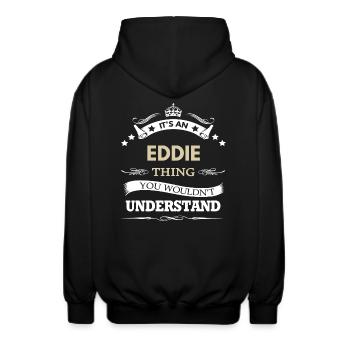 Its An Eddie Thing You Wouldn't - Unisex Hooded Jacket - black - Back - AI Model Male 185 light (185cm)