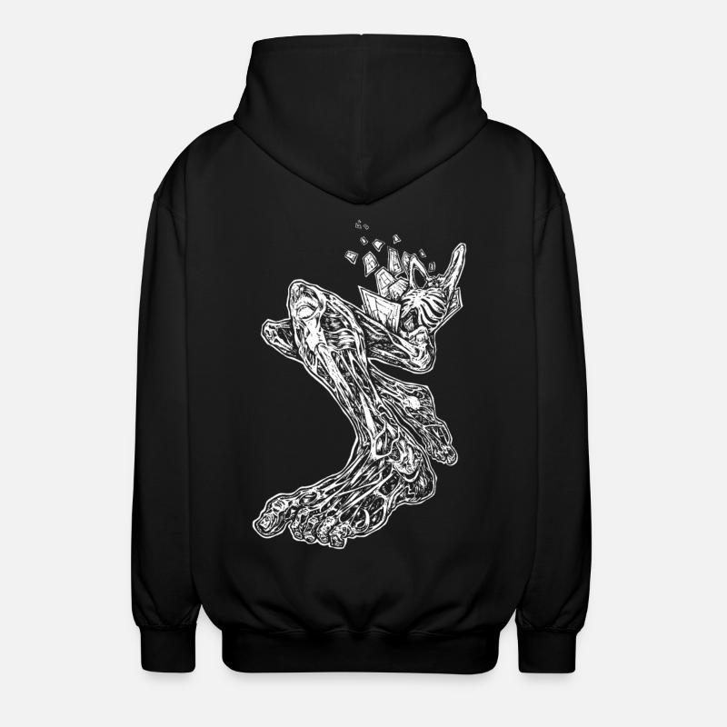 "Burst" (white) - Unisex Hooded Jacket - black