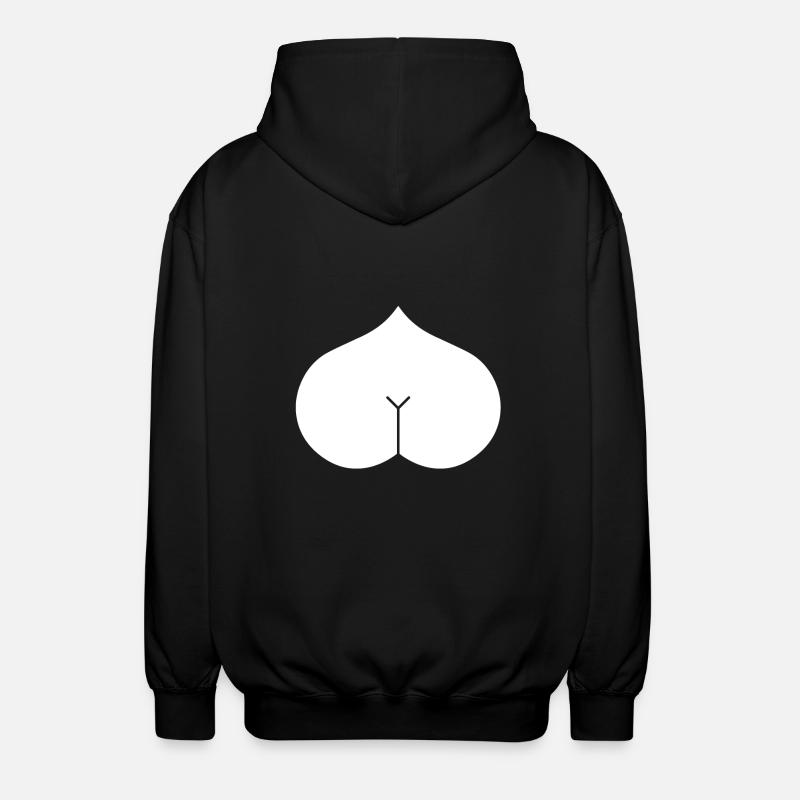 Ass heart butt - Unisex Hooded Jacket - black