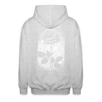 Rose im Gothic Style - Unisex Kapuzenjacke - Hellgrau meliert - Hinten - AI Model Male 185 light (185cm)