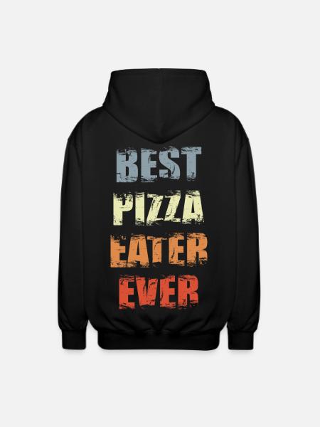 Funny Pizza Eater - Unisex Hooded Jacket - black