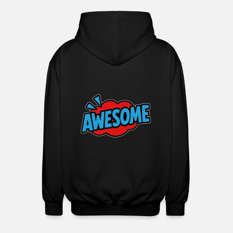 Awesome Retro Schriftzug Comic - Unisex Kapuzenjacke - Schwarz