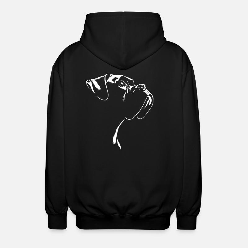Boxer Silhouette Hunde Hund Wilsigns - Unisex Kapuzenjacke - Schwarz