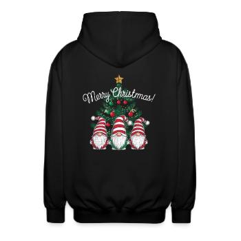 Gnom Weihnachtspullover Gnome Weihnachten - Unisex Kapuzenjacke - Schwarz - Hinten - AI Model Male 185 light (185cm)
