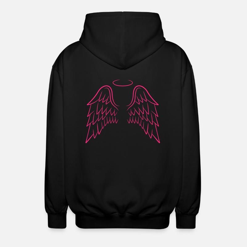 Ailes d'ange en rose - Veste à capuche unisexe - noir