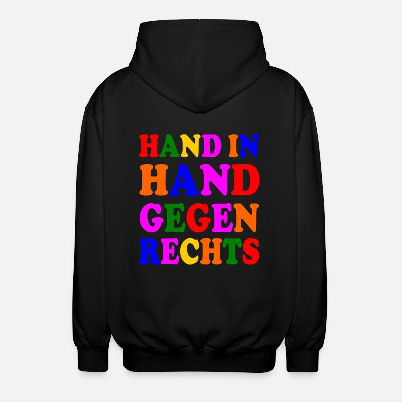 Gegen rechts - Unisex Kapuzenjacke - Schwarz